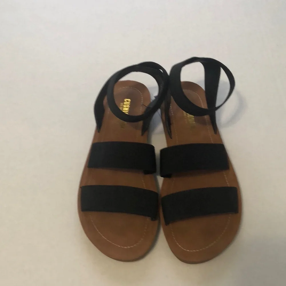 Cushionaire Memory Foam BLK Sandals Size 7.5 M